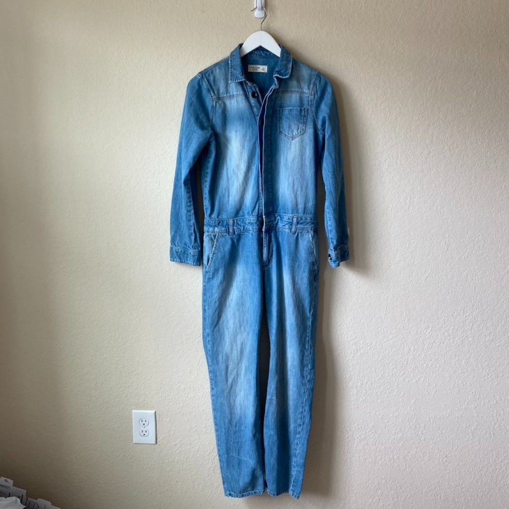 Abercrombie And Fitch Denim Jumpsuit Overalls Sz S
